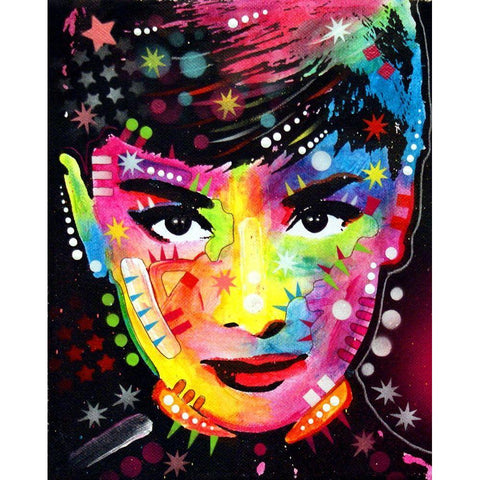 Audrey Black Modern Wood Framed Art Print by Dean Russo Collection