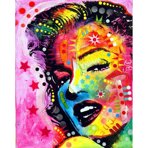 Marilyn 2 Black Modern Wood Framed Art Print with Double Matting by Dean Russo Collection