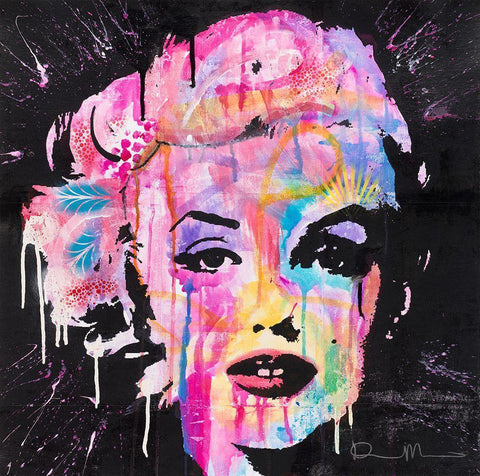 Marilyn Monroe White Modern Wood Framed Art Print with Double Matting by Dean Russo Collection