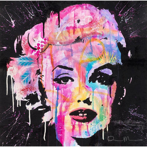 Marilyn Monroe Black Modern Wood Framed Art Print with Double Matting by Dean Russo Collection