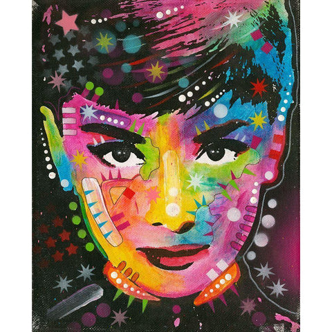 Audrey Black Modern Wood Framed Art Print by Dean Russo Collection