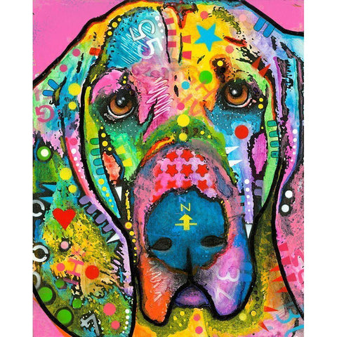 Bloodhound Black Modern Wood Framed Art Print with Double Matting by Dean Russo Collection