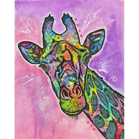 Giraffe Gold Ornate Wood Framed Art Print with Double Matting by Dean Russo Collection
