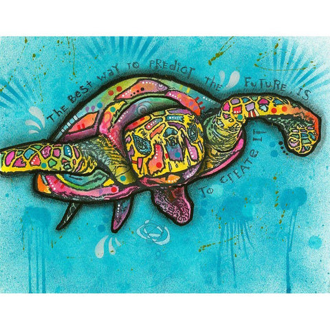 Turtle  White Modern Wood Framed Art Print by Dean Russo Collection