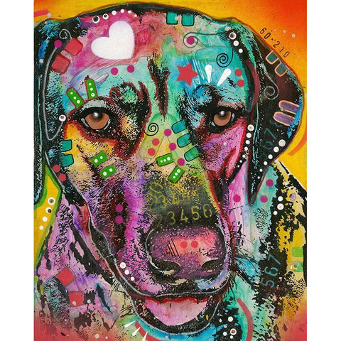 Labs have heart White Modern Wood Framed Art Print by Dean Russo Collection