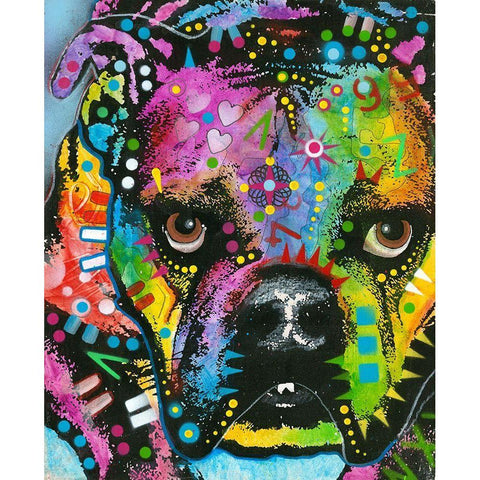 bully love Black Modern Wood Framed Art Print with Double Matting by Dean Russo Collection