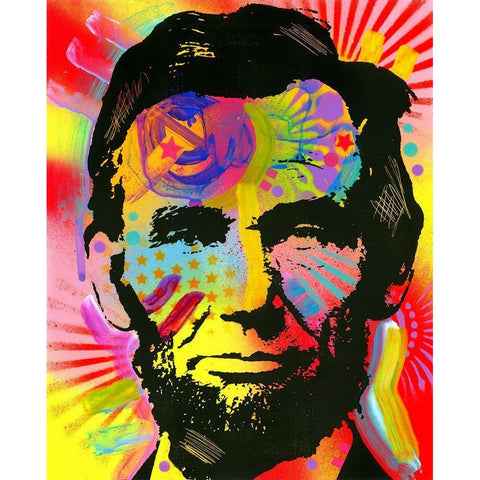 Lincoln War Paint Black Modern Wood Framed Art Print by Dean Russo Collection