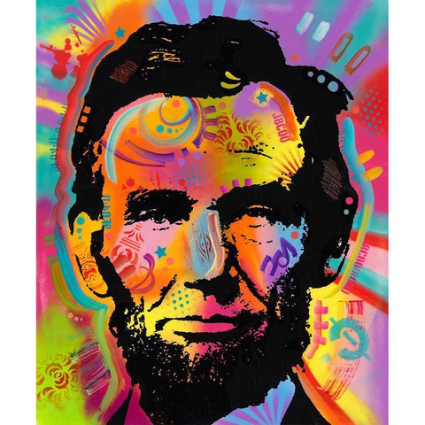 Abraham Lincoln Out of My mind Black Modern Wood Framed Art Print by Dean Russo Collection