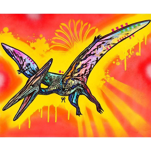 Pterodactyl Black Modern Wood Framed Art Print with Double Matting by Dean Russo Collection