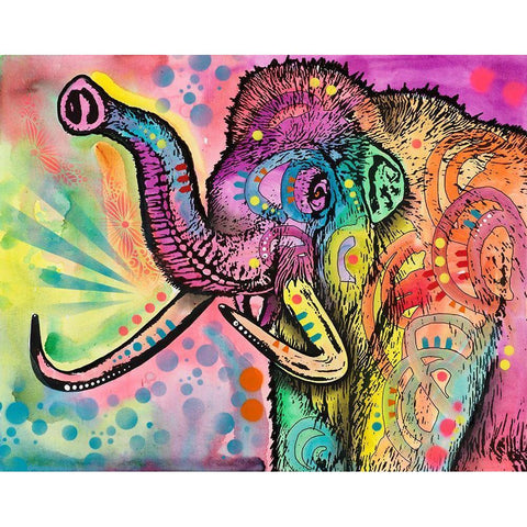 Woolly Mammoth Black Modern Wood Framed Art Print with Double Matting by Dean Russo Collection