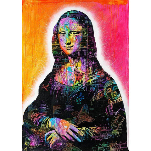 Mona Lisa Peaking Gold Ornate Wood Framed Art Print with Double Matting by Dean Russo Collection
