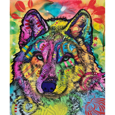 The Stare of the wolf Black Modern Wood Framed Art Print with Double Matting by Dean Russo Collection