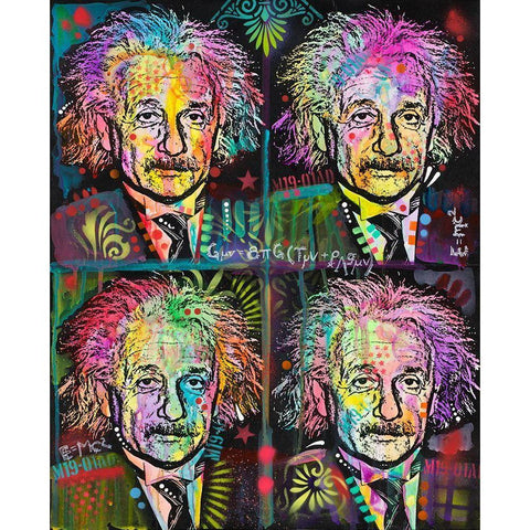 Einstein 4 up White Modern Wood Framed Art Print by Dean Russo Collection