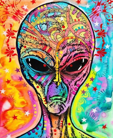 Alien - Far Out Black Ornate Wood Framed Art Print with Double Matting by Dean Russo Collection