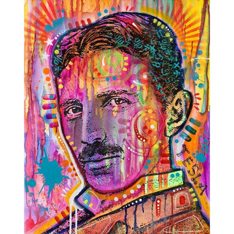 Tesla Gold Ornate Wood Framed Art Print with Double Matting by Dean Russo Collection