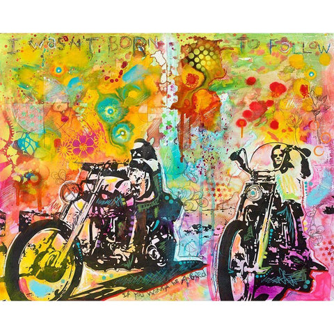 Easy Rider White Modern Wood Framed Art Print by Dean Russo Collection