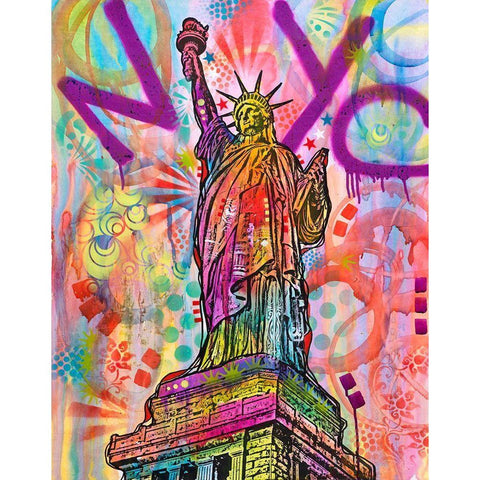 Liberty Black Modern Wood Framed Art Print with Double Matting by Dean Russo Collection