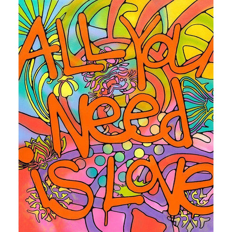 All you need is love White Modern Wood Framed Art Print by Dean Russo Collection