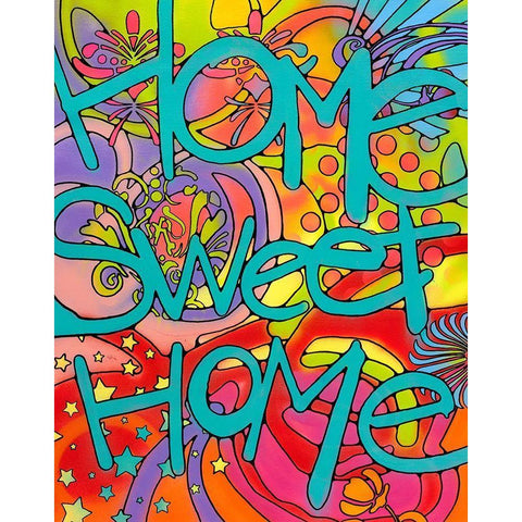 Home Sweet Home Black Modern Wood Framed Art Print with Double Matting by Dean Russo Collection