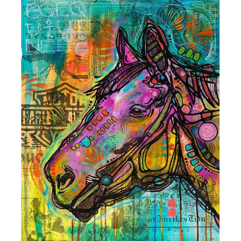Horsepower White Modern Wood Framed Art Print by Dean Russo Collection