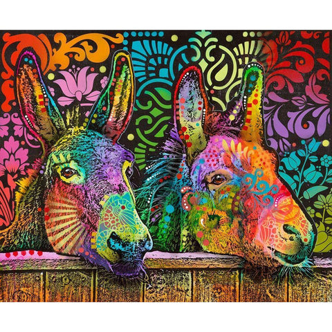 Donkeys Black Modern Wood Framed Art Print by Dean Russo Collection