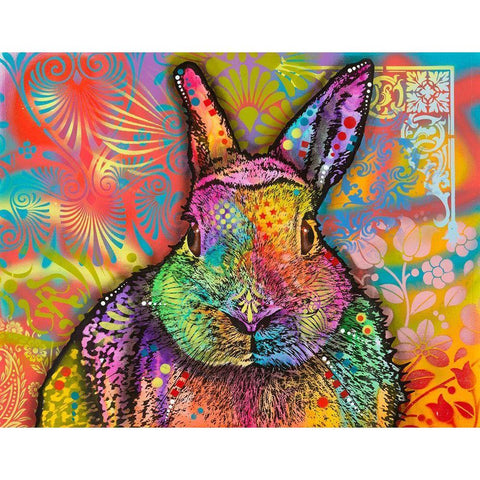 Hare Black Modern Wood Framed Art Print with Double Matting by Dean Russo Collection
