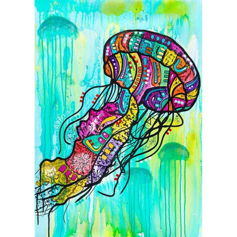 Jellyfish Black Modern Wood Framed Art Print by Dean Russo Collection