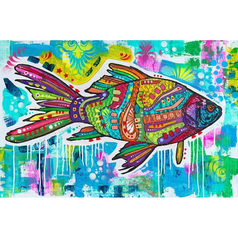 Electric Goldfish Black Modern Wood Framed Art Print with Double Matting by Dean Russo Collection