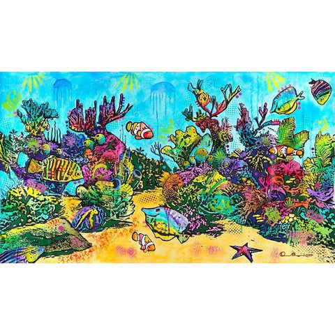 Underwater Magic Black Modern Wood Framed Art Print with Double Matting by Dean Russo Collection