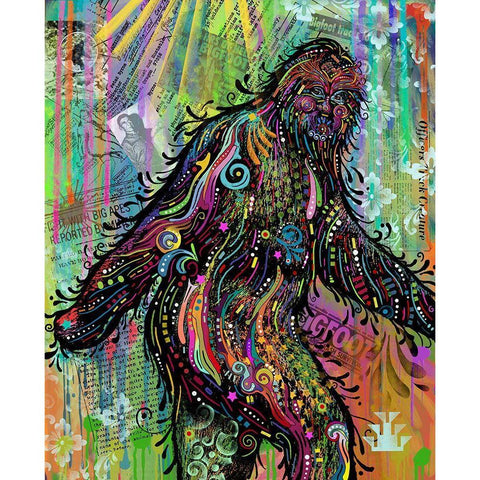 Bigfoot Black Modern Wood Framed Art Print with Double Matting by Dean Russo Collection