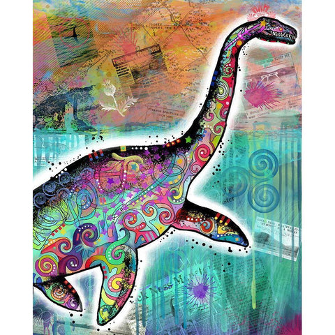 Nessie Black Modern Wood Framed Art Print with Double Matting by Dean Russo Collection