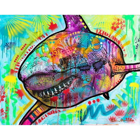 Shark 2 White Modern Wood Framed Art Print by Dean Russo Collection