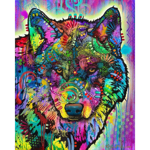 Warf Wolf White Modern Wood Framed Art Print by Dean Russo Collection