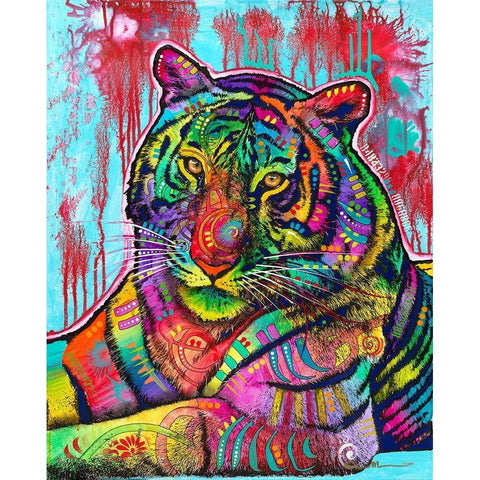 The Year of the Tiger White Modern Wood Framed Art Print by Dean Russo Collection