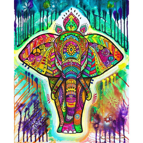 Elephant 4 White Modern Wood Framed Art Print by Dean Russo Collection