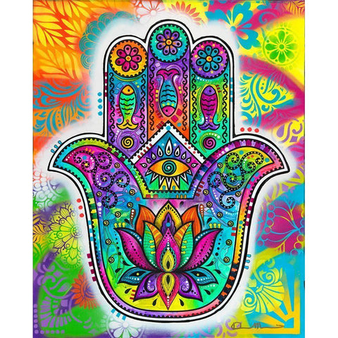 Hamsa 2 White Modern Wood Framed Art Print by Dean Russo Collection