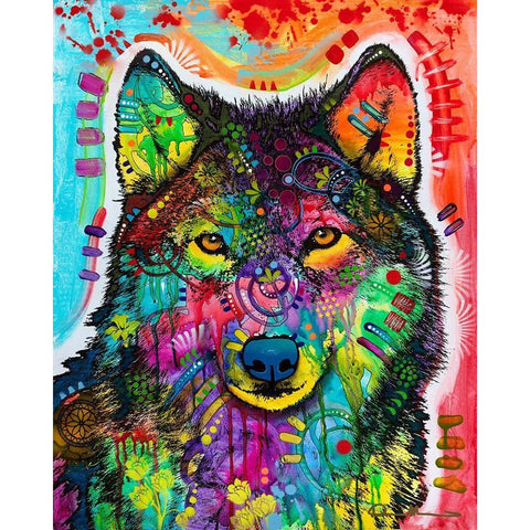 Wolf 3 White Modern Wood Framed Art Print by Dean Russo Collection