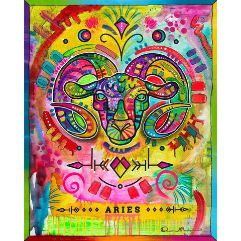 Aries White Modern Wood Framed Art Print by Dean Russo Collection