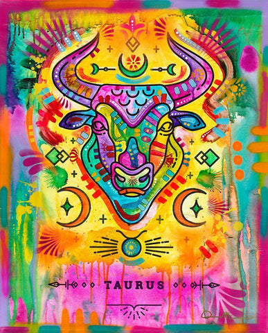 Taurus White Modern Wood Framed Art Print with Double Matting by Dean Russo Collection