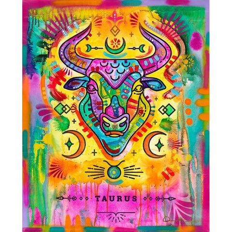 Taurus White Modern Wood Framed Art Print by Dean Russo Collection