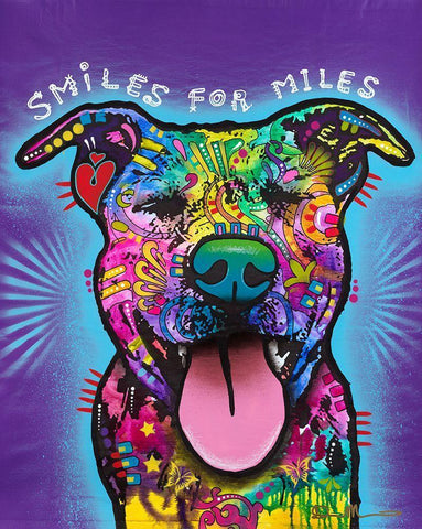 Smiles for Miles Black Ornate Wood Framed Art Print with Double Matting by Dean Russo Collection