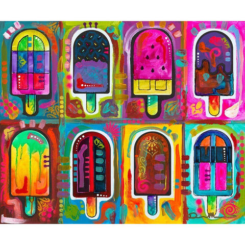 Ice Pops 2 White Modern Wood Framed Art Print by Dean Russo Collection