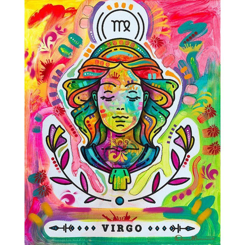 Virgo White Modern Wood Framed Art Print by Dean Russo Collection