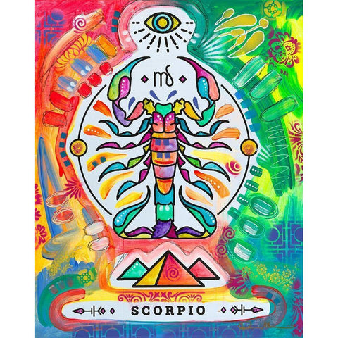 Scorpio Black Modern Wood Framed Art Print with Double Matting by Dean Russo Collection