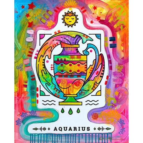 Aquarius Black Modern Wood Framed Art Print with Double Matting by Dean Russo Collection