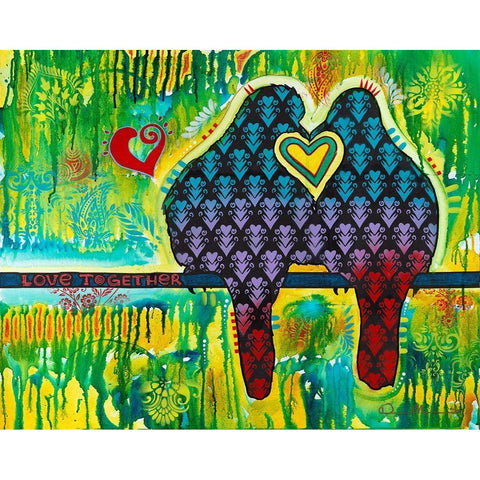 Love Together Black Modern Wood Framed Art Print with Double Matting by Dean Russo Collection