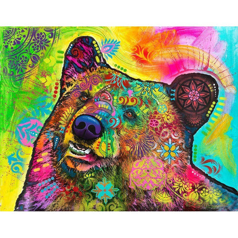 Hunky Bear 1 Black Modern Wood Framed Art Print with Double Matting by Dean Russo Collection