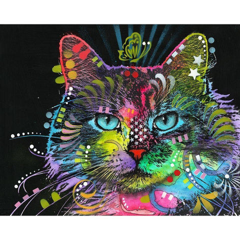 Blue Stare White Modern Wood Framed Art Print by Dean Russo Collection