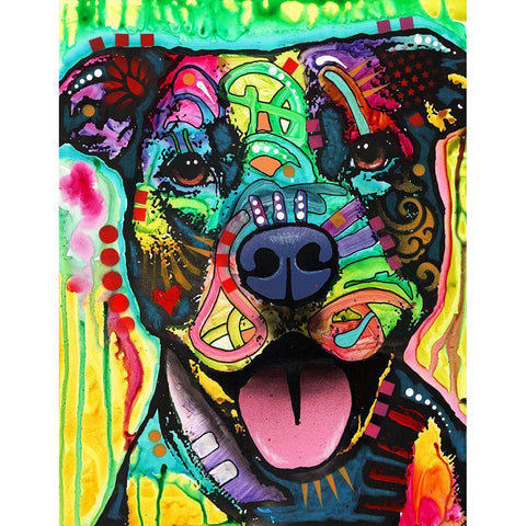 Exceptional Pittie Black Modern Wood Framed Art Print with Double Matting by Dean Russo Collection