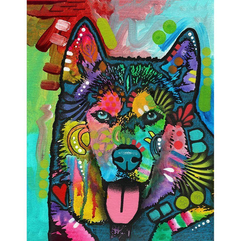 Husky White Modern Wood Framed Art Print by Dean Russo Collection